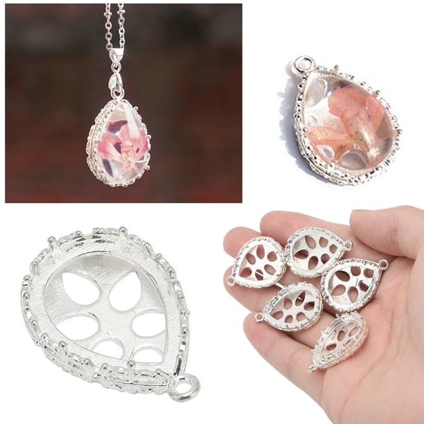 Bezel Jewelry Pendants Cabochon Blanks Base 5pcs Setting Tray Necklace